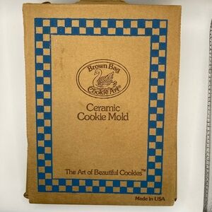 Brown Bag Vintage Ceramic Cookie Molds 3 Holiday Large Recipe Angel Tree Floral